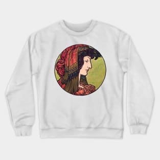 Alphonse Mucha - Stained Glass Crewneck Sweatshirt